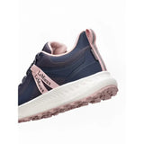 Navy blue and pink lemieux trax viva waterproof trainer dusk with mesh upper white midsole and textured rubber outsole