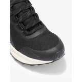 Black mesh and synthetic leather lemieux trax waterproof trainer with white midsole for trail running use