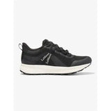 Black lemieux trax waterproof trainer with white midsole and textured rubber outsole for outdoor running