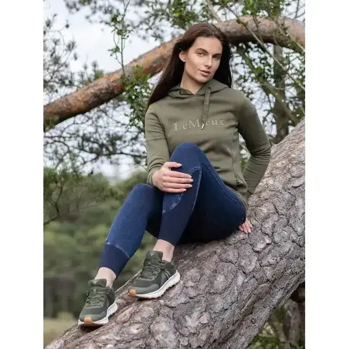 Olive green lemieux trax waterproof hoodie with embroidered logo perfect for outdoor use and waterproof trainer khaki look