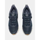 Dark gray mesh lemieux trax waterproof trainer navy with white soles and textured pattern for all-terrain use