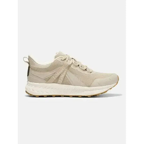 Beige mesh and synthetic leather lemieux trax waterproof trainer stone with white midsole and gum-colored outsole