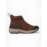 Brown leather lemieux traxion zip hiking boot with black rubber toe cap stirrup-friendly heel and sole