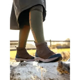 Brown and navy lemieux traxion zip boots with waterproof rugged design and stirrup-friendly heel perfect for hiking