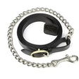Black leather chain leash with silver hardware and brass buckle from lemieux brown leather trot headcollars and leadropes