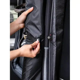 Black nylon lemieux twin bridle bag with silver zipper and reinforced stitching perfect for easy transport
