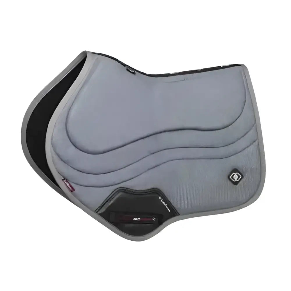 Gray lemieux ultra mesh close contact saddle pad with black trim padded design rapidly dissipates heat