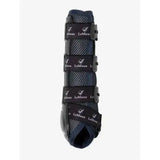 Black lemieux ultra mesh snug boots front with mesh panels and adjustable straps for high compression factor