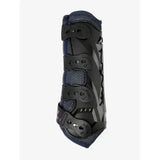 Black and navy lemieux ultra mesh snug boots hind with mesh panels and adjustable straps for protection