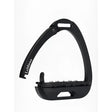 Black lemieux vector balance stirrup with aviation grade aluminium, adjustable pins, and impressive strength-to-weight ratio