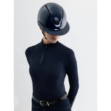 Black lemieux verv competition riding helmet with glossy finish and sleek aerodynamic design for riders