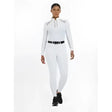 White long-sleeved lemieux victoria breech top with gray panels and half-zip front for silicone seat white use