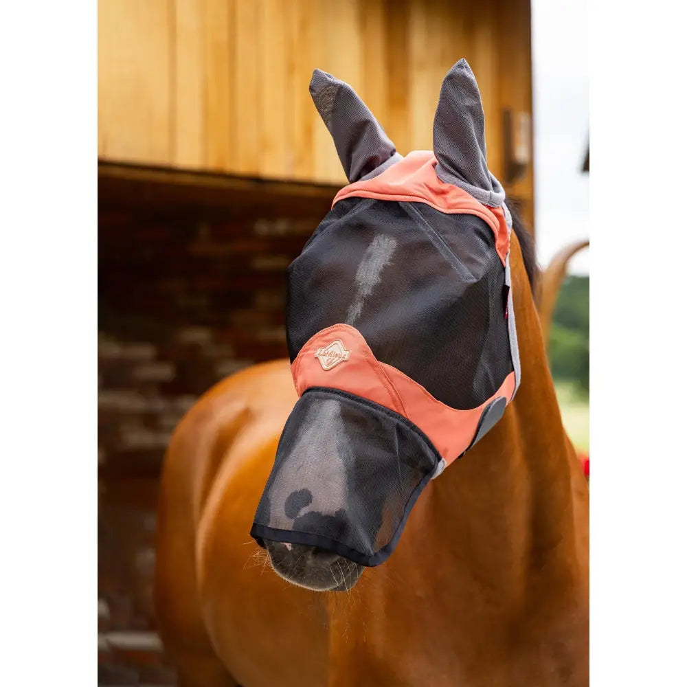 Lemieux Visor-Tek Full Fly Mask Apricot X Small Fly Masks Barnstaple Equestrian Supplies