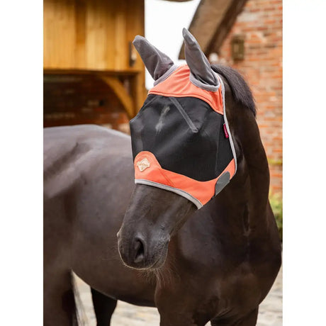 Lemieux Visor-Tek Half Fly Mask Apricot X Small Fly Masks Barnstaple Equestrian Supplies