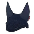 Black knitted lemieux vogue fly hood with soft texture and pointed ear flaps in navy fly hood navy color