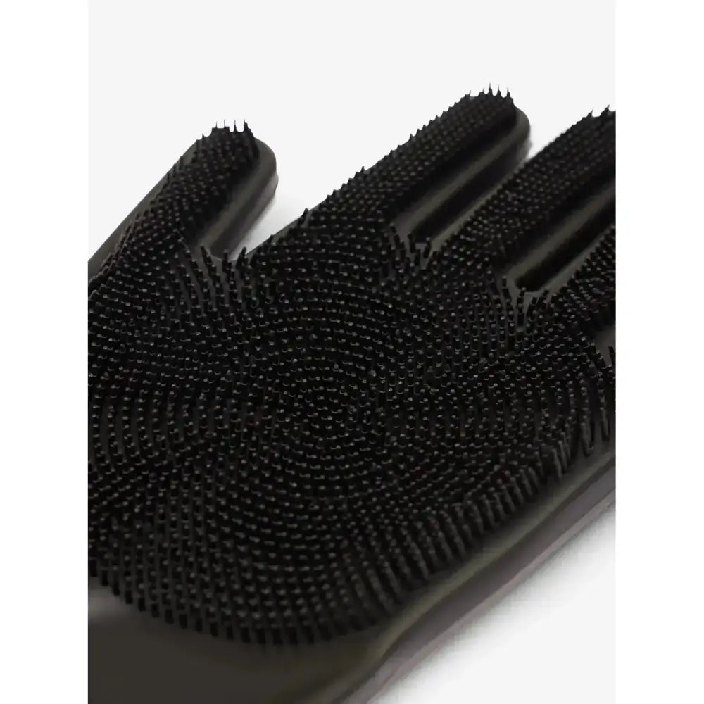 Black silicone lemieux washing glove with stiff bristles for deep cleaning called washing glove black