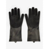 Black silicone lemieux washing glove with textured scrubbing palms and fingers perfect for washing glove black use