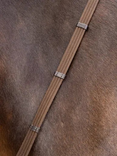 LeMieux Webbed Continenal Reins Brown/ Silver Pony Brown/Silver Continental Reins