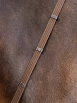 LeMieux Webbed Continenal Reins Brown/ Silver Pony Brown/Silver Continental Reins