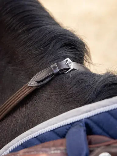 LeMieux Webbed Continenal Reins Brown/ Silver Pony Brown/Silver Continental Reins