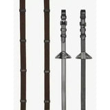 LeMieux Webbed Continenal Reins Brown/ Silver Pony Brown/Silver Continental Reins