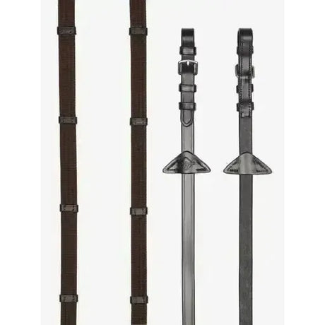 LeMieux Webbed Continenal Reins Brown/ Silver Pony Brown/Silver Continental Reins