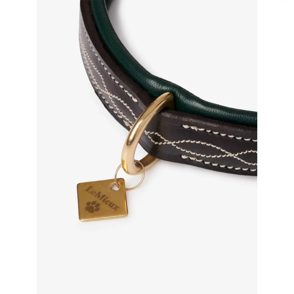 LeMieux Windsor Dog Collar Green/Brown Small Dog Collar