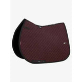 LeMieux wither relief jump pad in maroon quilted fabric with black trim and subtle woven texture
