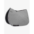 Gray quilted leptmieux wither relief jump pad with black underside and stitched diamond pattern featuring carbon mesh spine