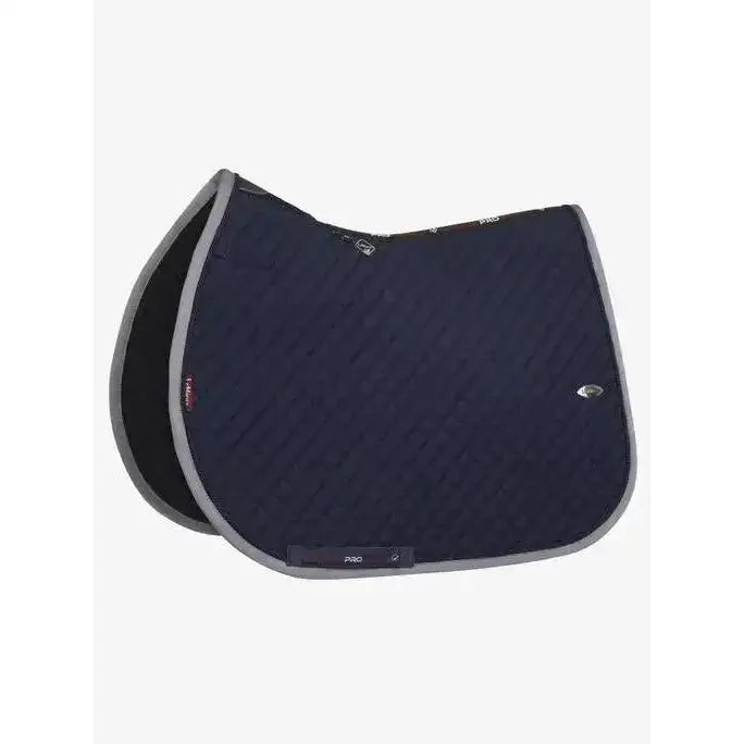 Navy blue lemieux wither relief jump pad with gray trim and subtle textured surface for comfortable riding