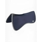 Navy blue lemieux wither relief memory foam half pad navy with gray trim and small logo for superb low profile fit