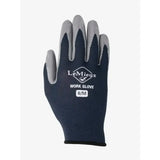 Dark blue and gray lemieux work gloves navy with reinforced fingertips for hard working hands protection