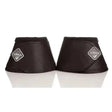 Black lemieux wrap round leather over reach boots with textured finish and diamond-shaped brand logo reach boots black