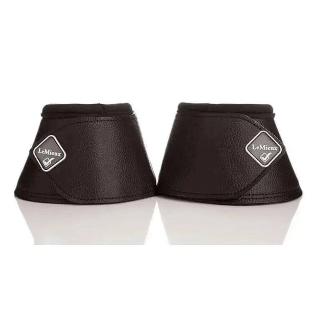 LeMieux Wrap Round Leather Over Reach Boots Black Black Medium LeMieux Overreach Boots Barnstaple Equestrian Supplies