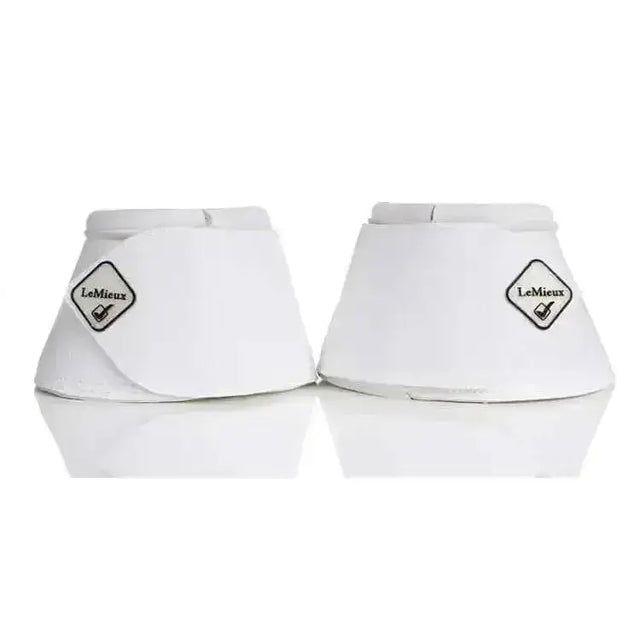 White leather lemieux wrapround leather overreach boots with diamond logo patch in reach boots white style