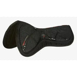 Black x-system saddle pad with x-grip silicone design and subtle red branding to ensure saddle stability