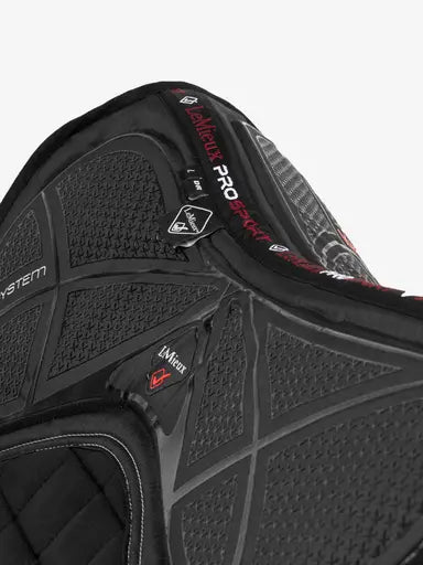 LeMieux X-Grip Twin Sided Dressage Square Black Large Black Dressage Saddle Pads