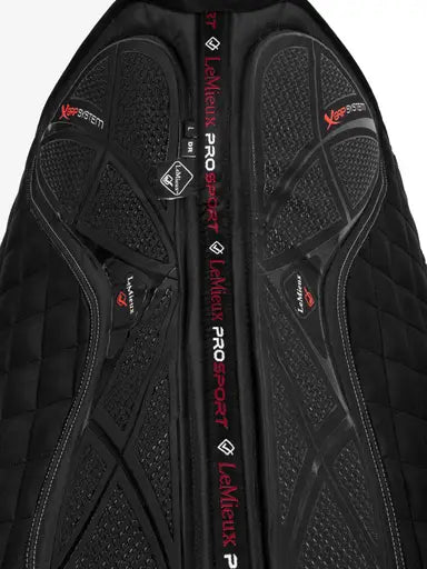 LeMieux X-Grip Twin Sided Dressage Square Black Large Black Dressage Saddle Pads