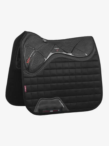 LeMieux X-Grip Twin Sided Dressage Square Black Large Black Dressage Saddle Pads