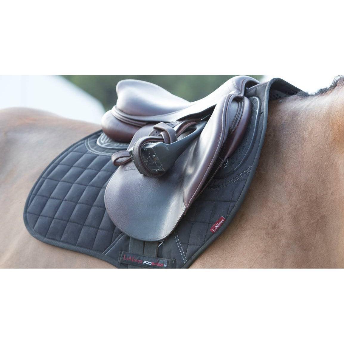 LeMieux X-Grip Twin Sided EuroJump Square Black Large Black Saddle Pads