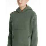 A cozy olive green lemieux young rider avalon hoodie rosemary with soft fleece and zippered front pockets