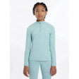 Mint green lemieux young rider long sleeve base layer aqua with quarter zip collar and subtle seam detailing