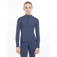 Navy blue lemieux young rider base layer dusk blue with long sleeves and half zip for young riding performance