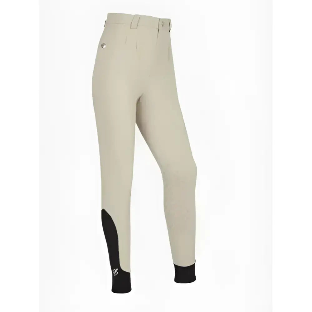 Beige lemieux young rider boys breech with black lower leg accents perfect for young riders