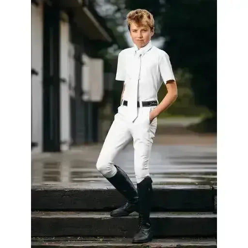 LeMieux Young Rider Boys Breech White White 9-10 Years Breeches