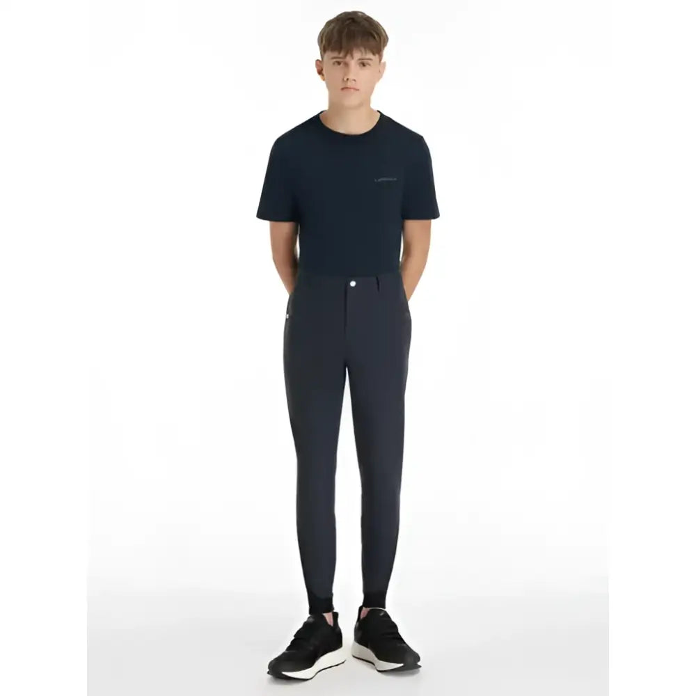 Navy blue lemieux young rider boys classique breeches with fitted design and subtle side pockets for riding comfort