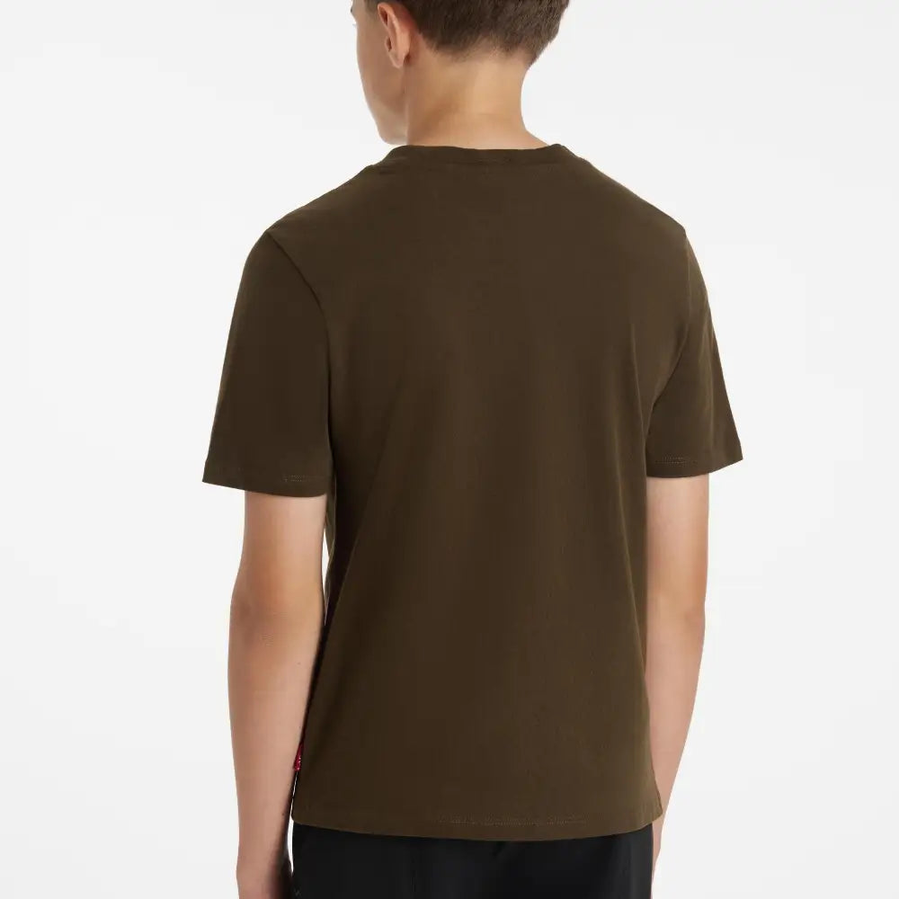Olive green cotton lemieux young rider boys t-shirt with crew neck and short sleeves for rider boys