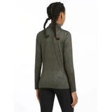 Olive green lemieux young rider casey base layer alpine with long sleeves and subtle textured pattern for active wear