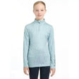 Light blue lemieux young rider casey base layer glacier performance top with long sleeves and quarter zip collar