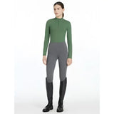 Green and gray lemieux young rider classique base layer with fitted long sleeves and matching leggings for riders